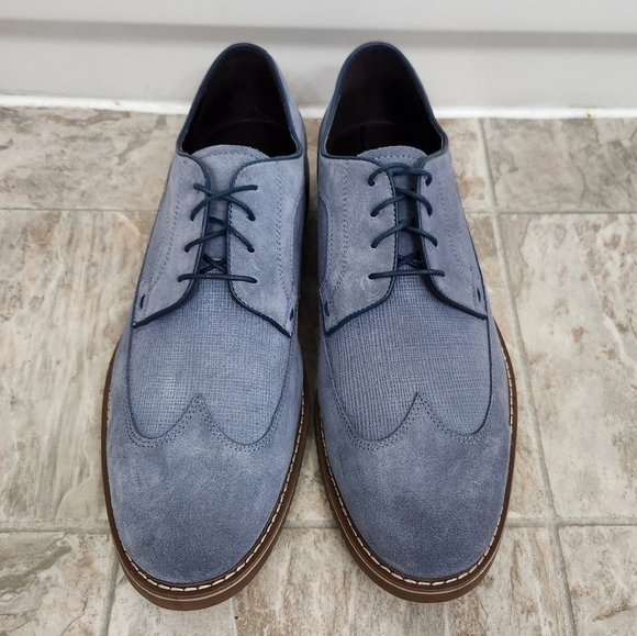 Saks Fifth Avenue Men's Gere Blue Suede Wingtip Oxford Shoes, Size: 13 - Picture 7 of 15